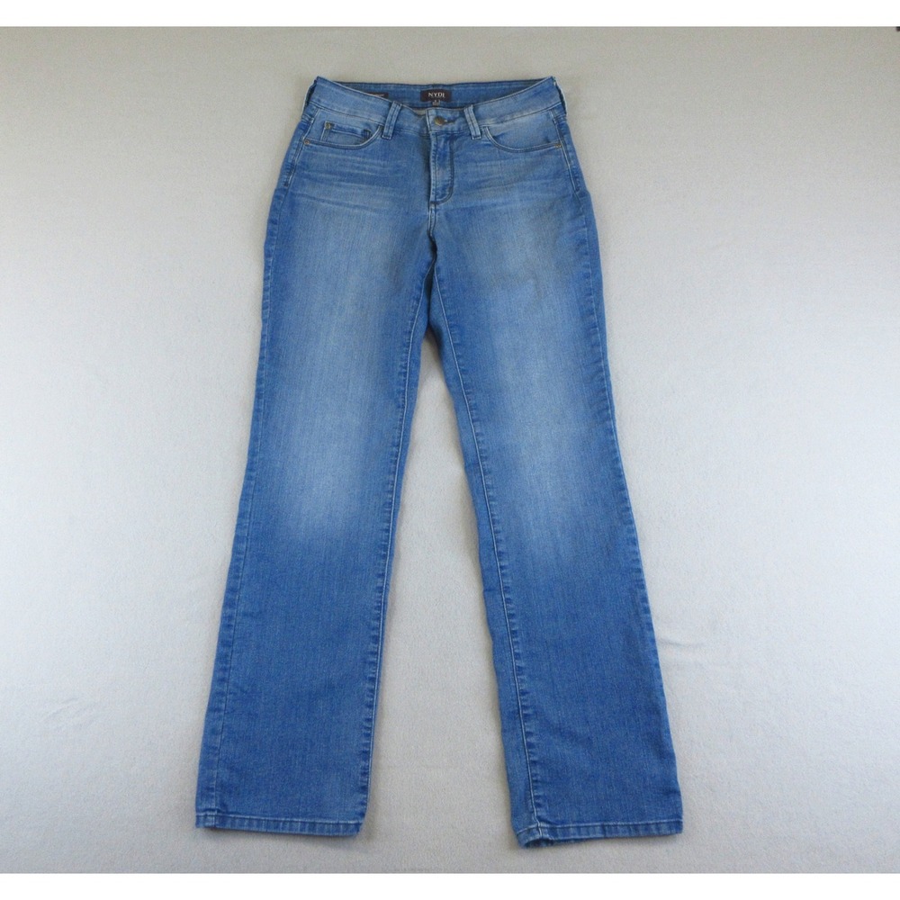 NYDJ Jeans Womens Size 6 Marilyn Straight Blue‎ Denim Med Wash Lift Tuck  Pants
